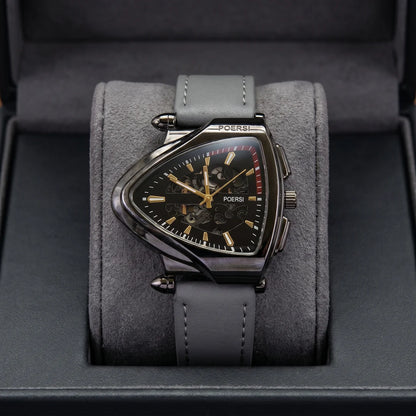 Elegante Herrenuhr mit Lederarmband