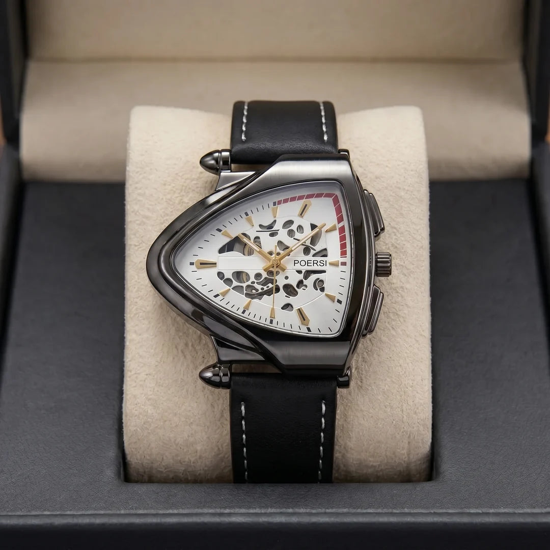 Elegante Herrenuhr mit Lederarmband