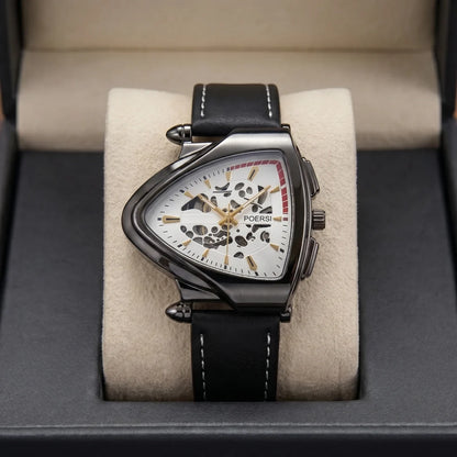 Elegante Herrenuhr mit Lederarmband