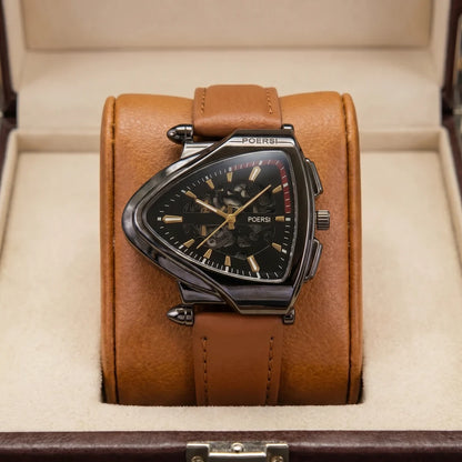 Elegante Herrenuhr mit Lederarmband