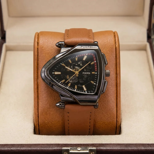 Elegante Herrenuhr mit Lederarmband