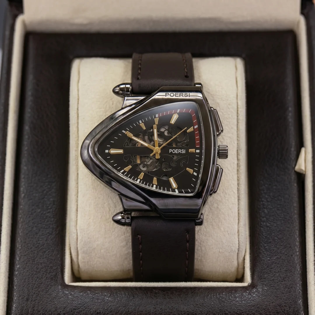 Elegante Herrenuhr mit Lederarmband