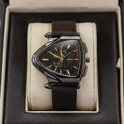 Elegante Herrenuhr mit Lederarmband