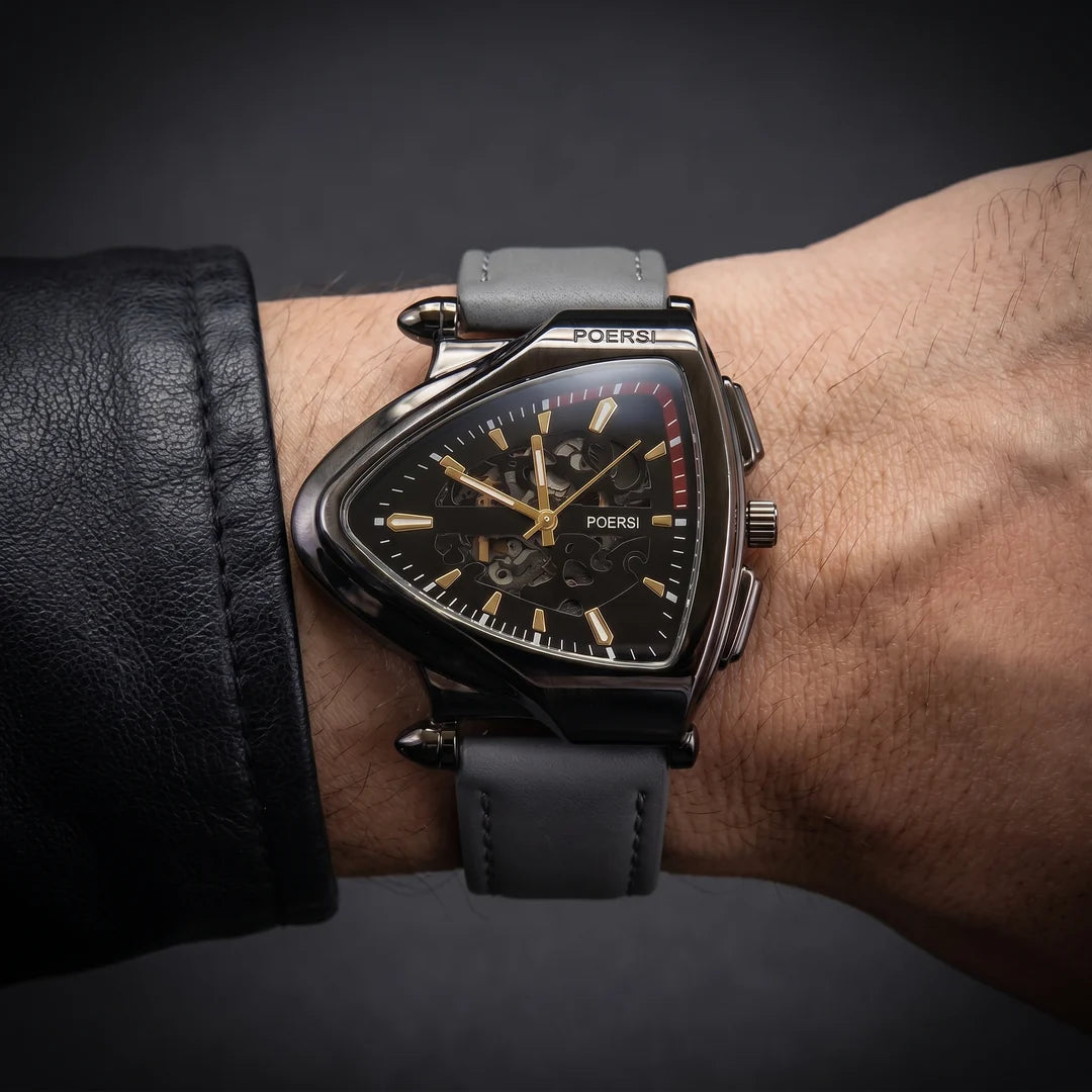 Elegante Herrenuhr mit Lederarmband