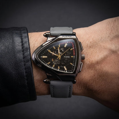 Elegante Herrenuhr mit Lederarmband