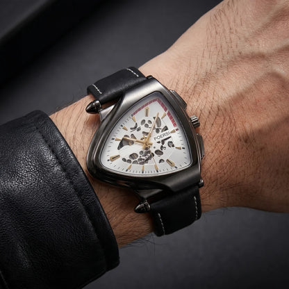 Elegante Herrenuhr mit Lederarmband