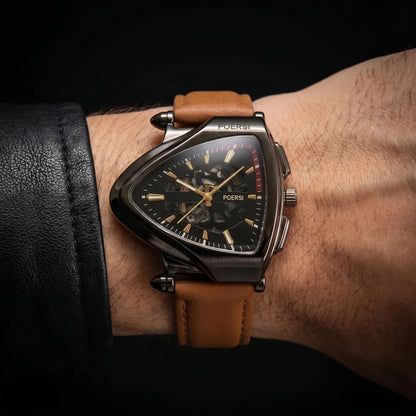 Elegante Herrenuhr mit Lederarmband