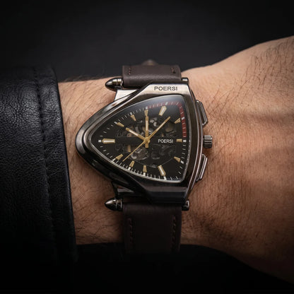 Elegante Herrenuhr mit Lederarmband