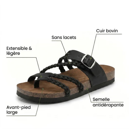 Sandales orthopédiques femme en cuir