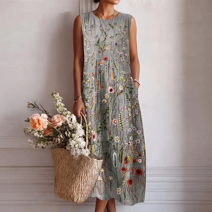 Elegantes, geblümtes Midi-Kleid für Damen