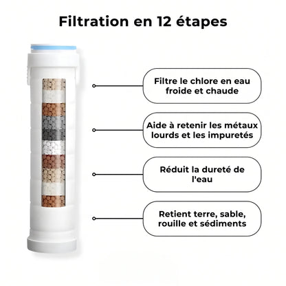 Pommeau de Douche Filtrant Haute Pression avec Massage