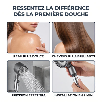 Pommeau de Douche Filtrant Haute Pression avec Massage