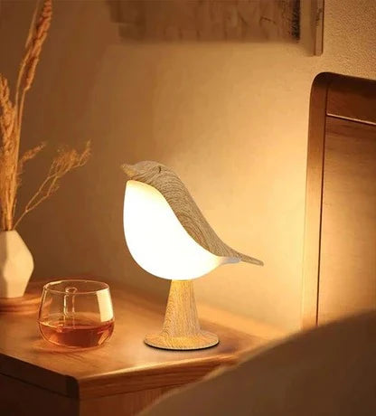 Lampe LED oiseau bois tactile rechargeable