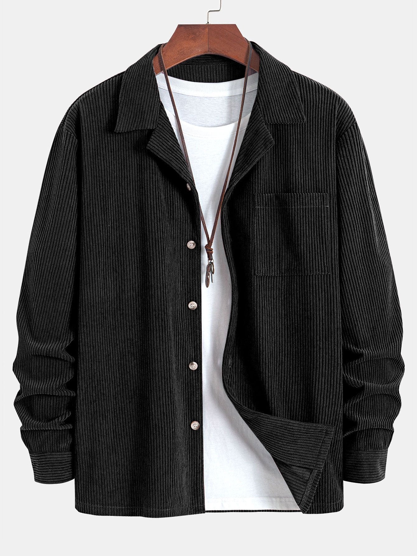 Laurent – Hemd aus Cord mit Stehkragen