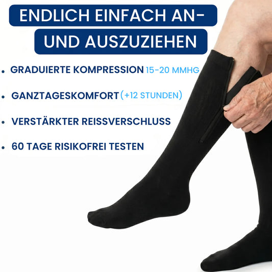 Bas de compression avec fermeture éclair