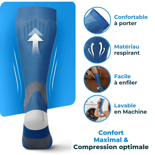 OrthoLegs - Chaussette de compression pour des jambes et des pieds sans douleur
