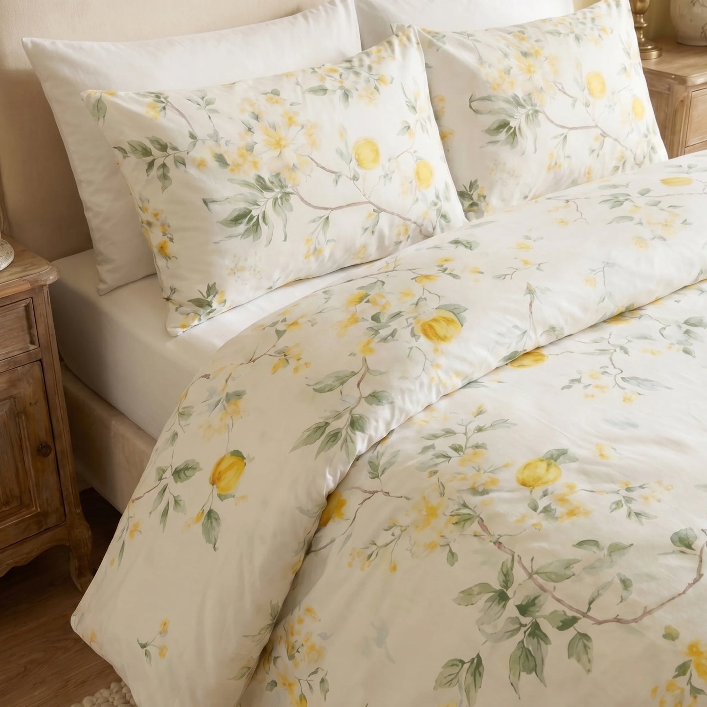 Parure de lit en coton Citronnier