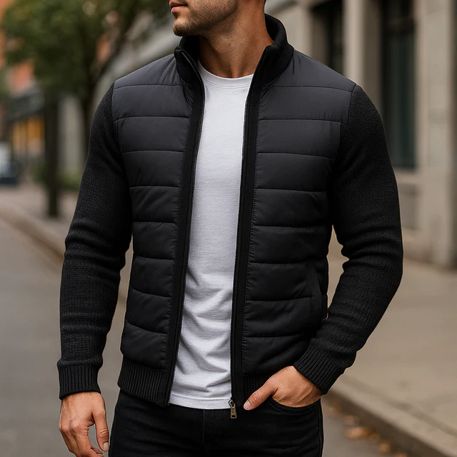 Gesteppte Strickjacke für Herren