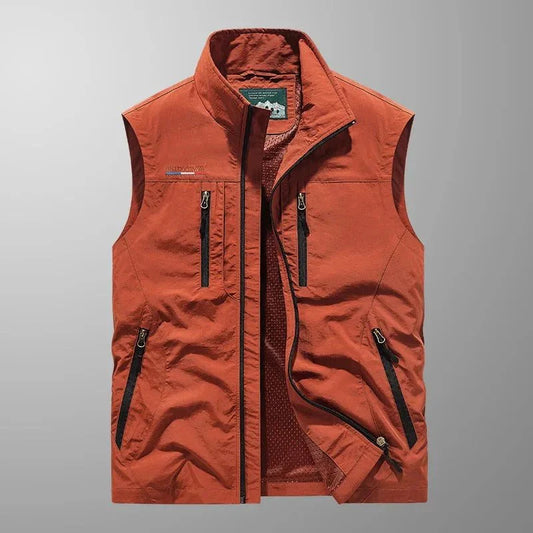 Leichte, praktische und atmungsaktive Cargo-Weste für Herren mit vielen Taschen