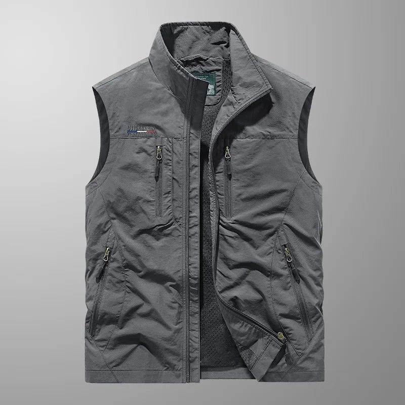 Gilet cargo multi-poches respirant homme léger pratique