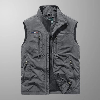 Gilet cargo multi-poches respirant homme léger pratique