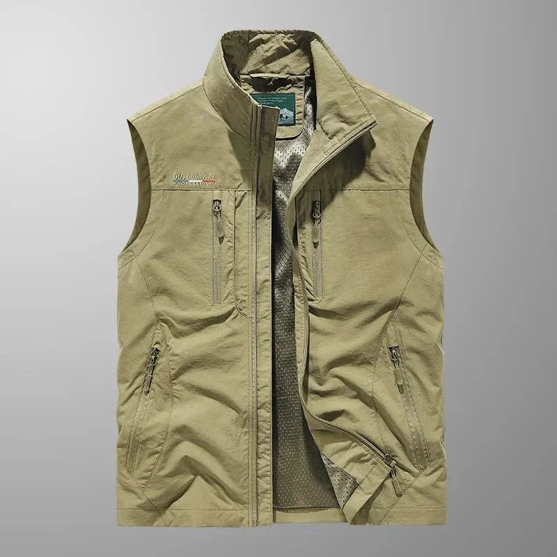 Gilet cargo multi-poches respirant homme léger pratique