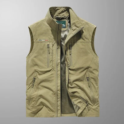 Gilet cargo multi-poches respirant homme léger pratique
