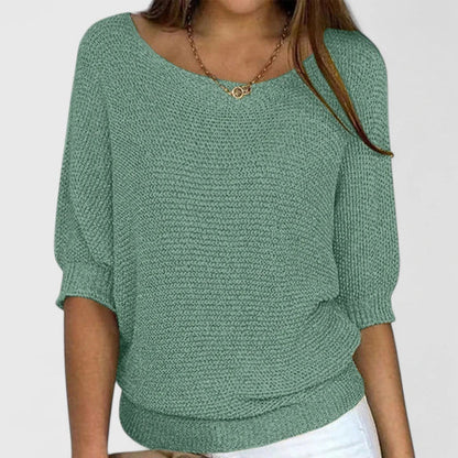 Pull Femme en Maille Ample à Manches 3/4