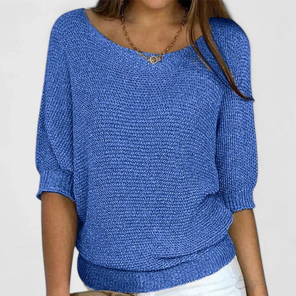 Pull Femme en Maille Ample à Manches 3/4