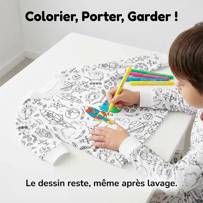 Pyjama Enfant à Colorier