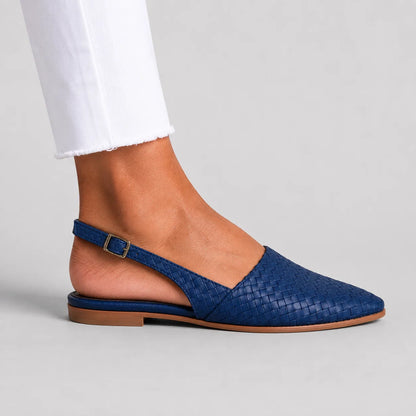 Mocassins tressés femme à bride arrière