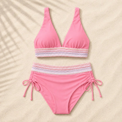 Bikini mit hoher Taille für einen flachen Bauch