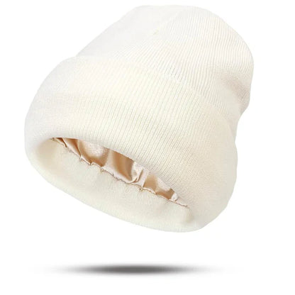 Bonnet avec doublure en maille satinée pour cheveux soyeux et anti-frisottis
