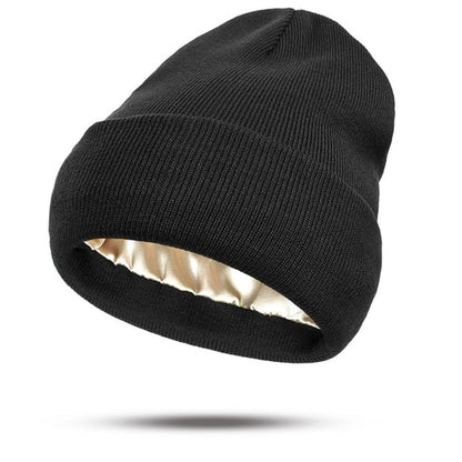 Bonnet avec doublure en maille satinée pour cheveux soyeux et anti-frisottis