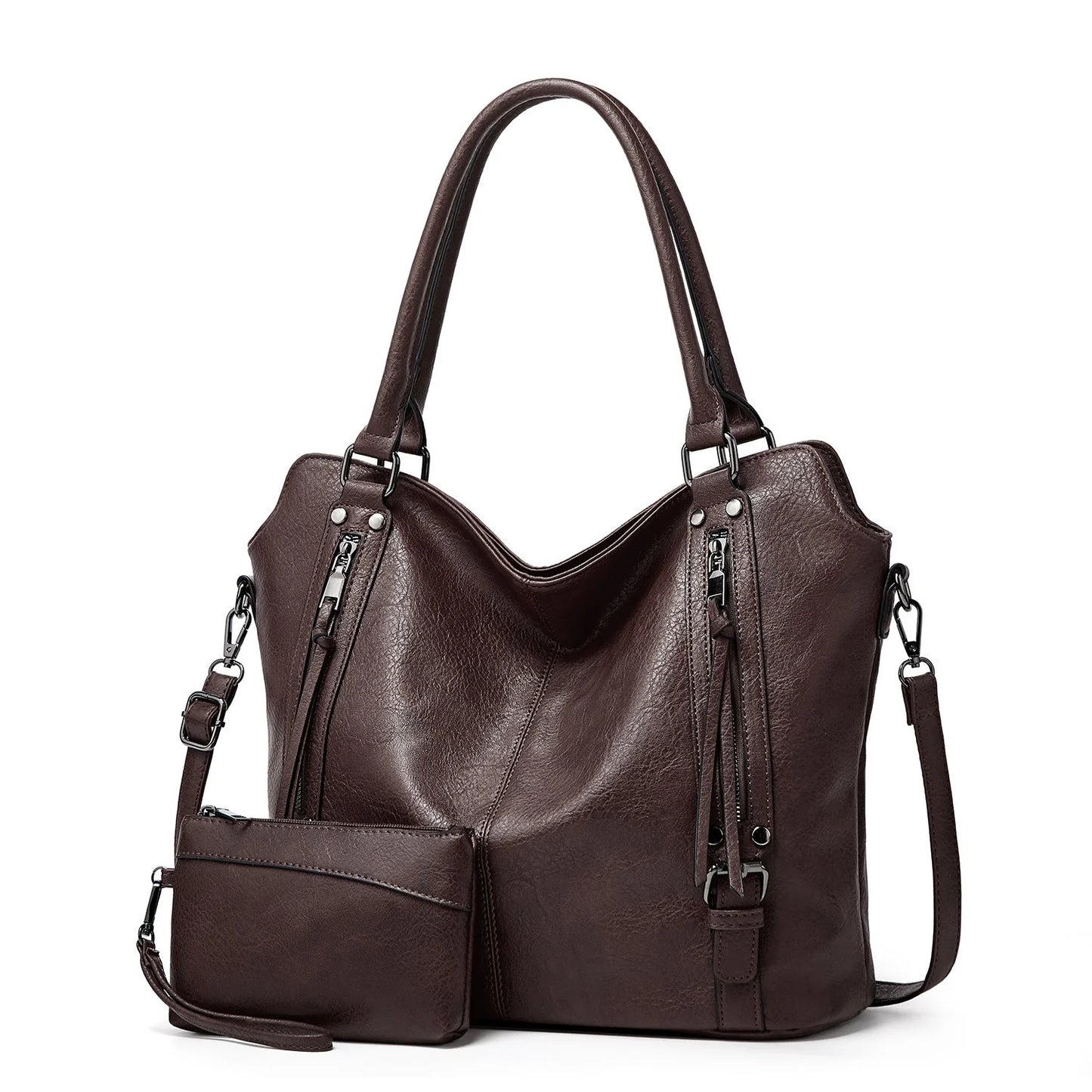 Elegante und praktische Handtasche aus weichem Leder für Damen
