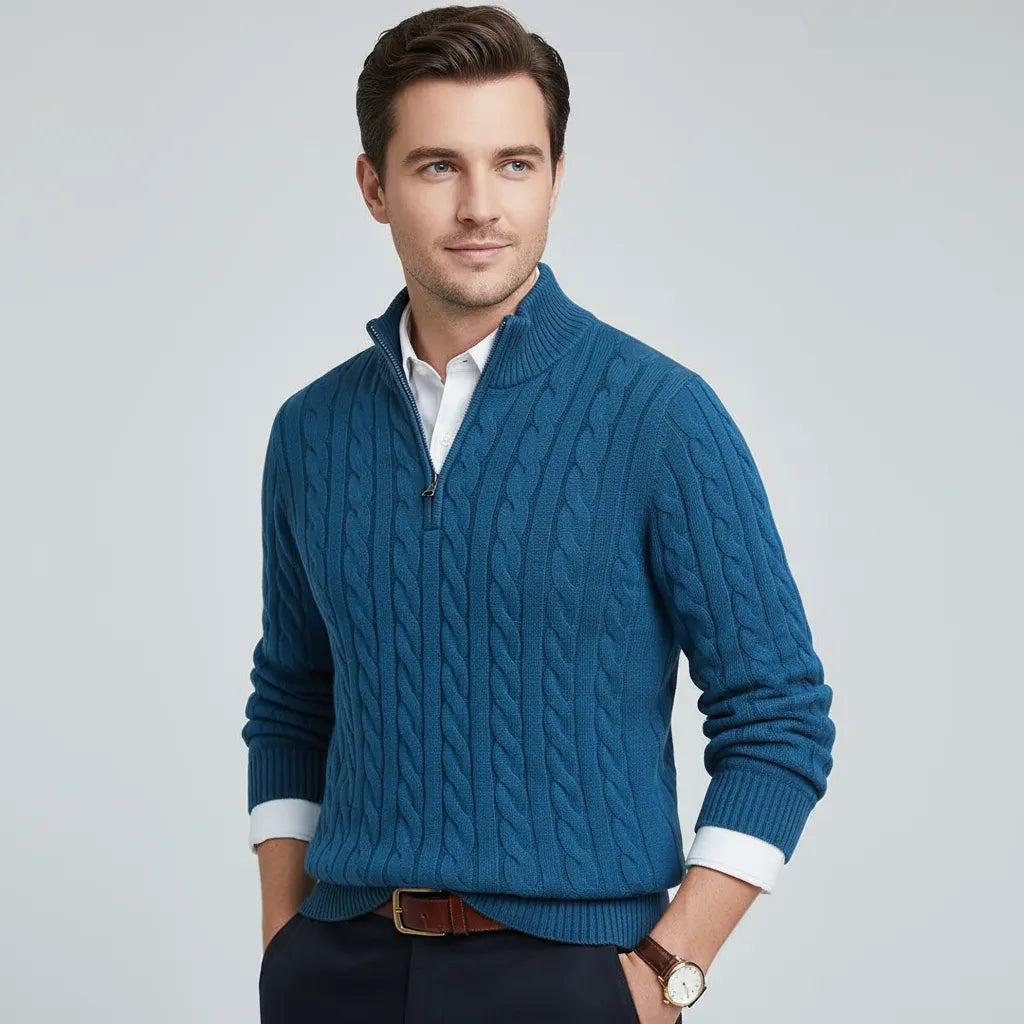 Pull en maille avec fermeture éclair