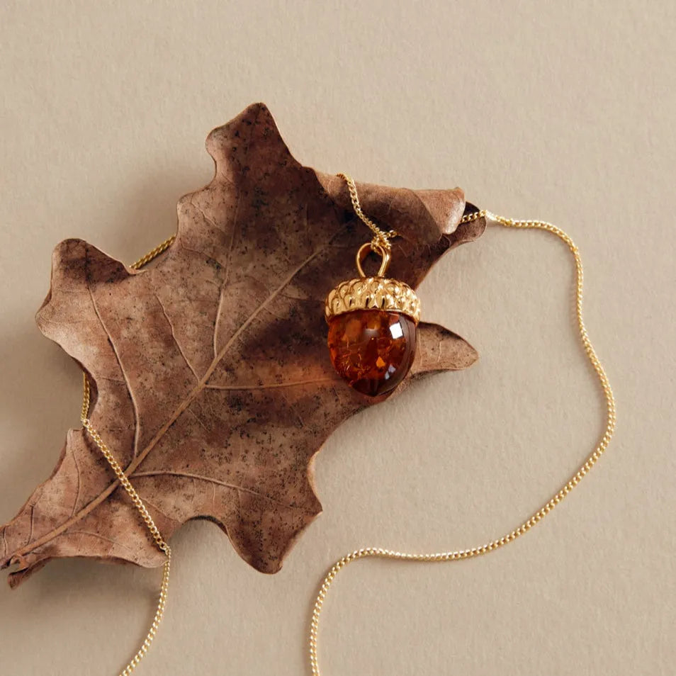 Pendentif cœur en ambre