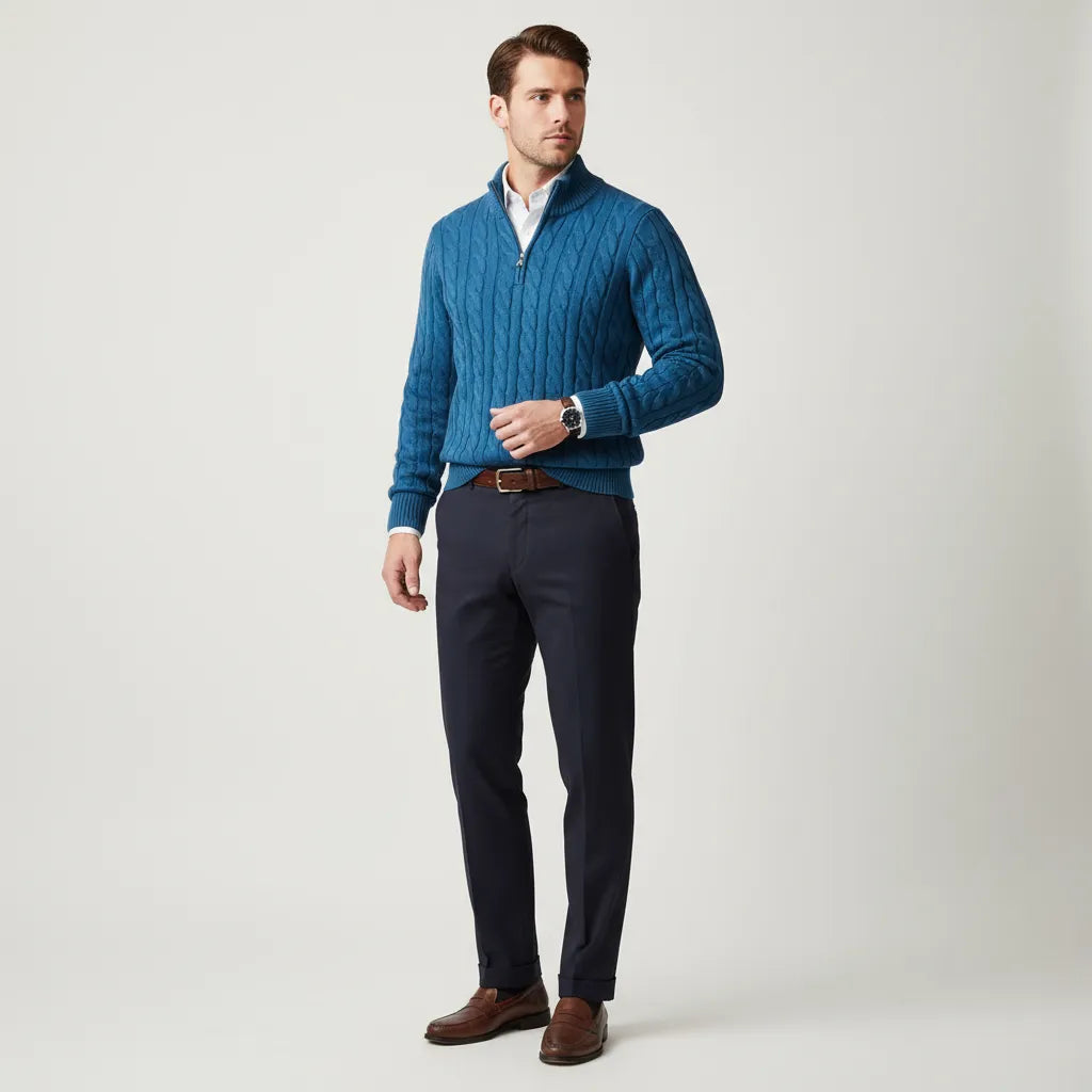 Pull en maille avec fermeture éclair