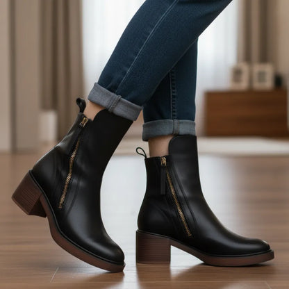 Bottines en cuir pour femme