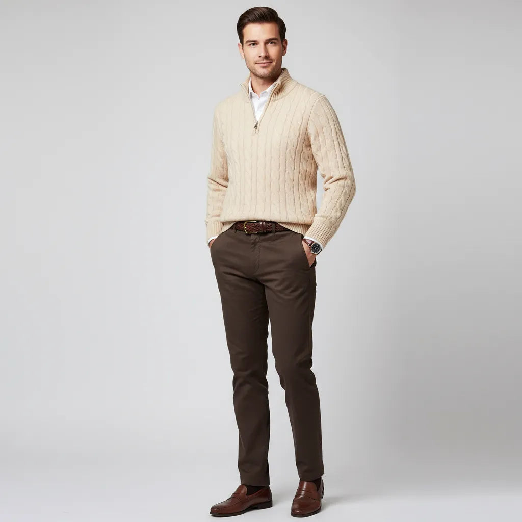 Pull en maille avec fermeture éclair