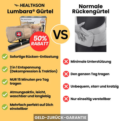 Aufblasbares Dekompressions-Gürtel zur Entlastung der Lendenwirbelsäule