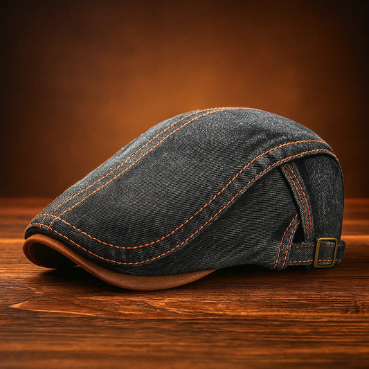Casquette plate en denim homme