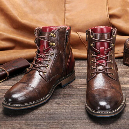 Bottines en cuir pour homme