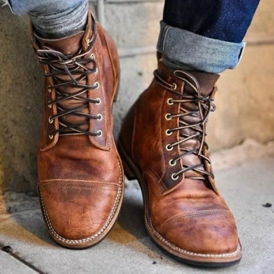 Bottes en cuir vintage homme