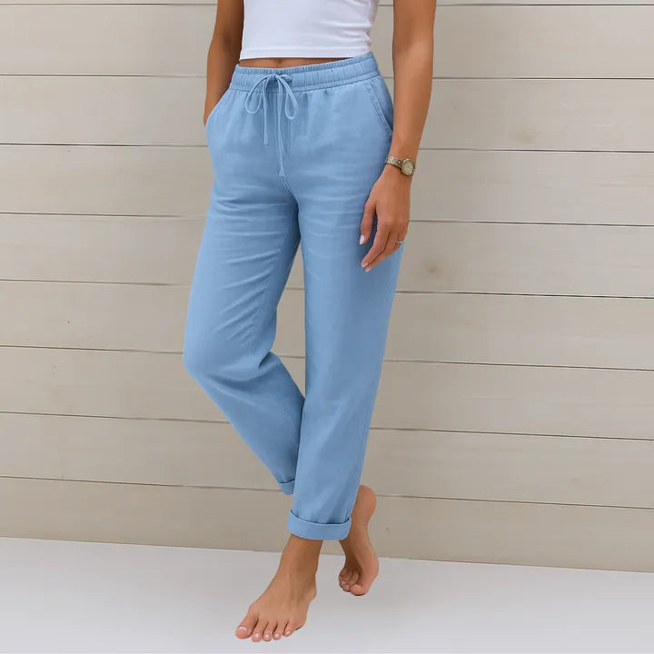 Pantalon en lin stretch respirant