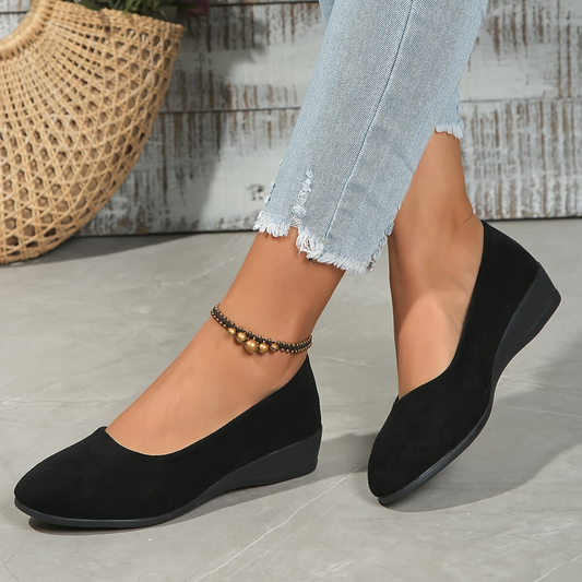 Ballerines confort à talon compensé