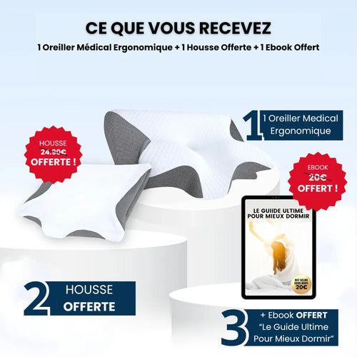 Oreiller cervical mémoire de forme ergonomique