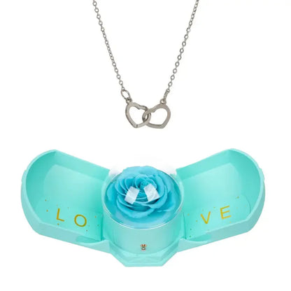 Coffret Rose Éternelle & Collier Gravé