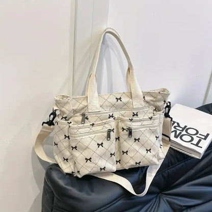Sac cabas en velours côtelé