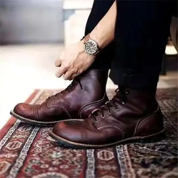 Bottes en cuir vintage homme